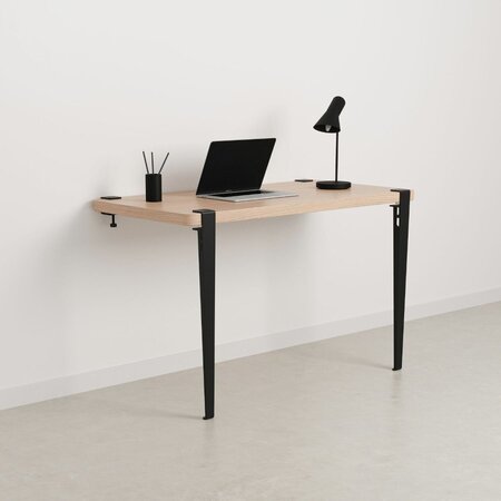 Tiptoe Wall desk – eco–certified wood - Graphite Black