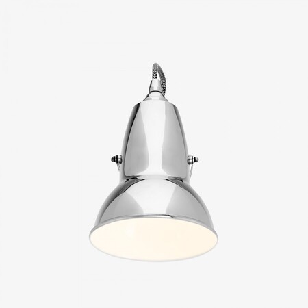 Anglepoise Original 1227 Wall Light - Bright Chrome with White/Black Cable Braid
