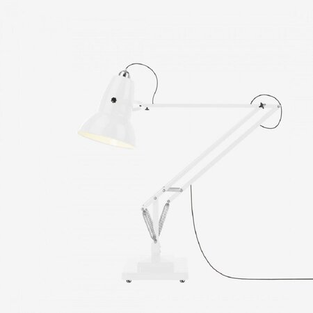 Anglepoise Original 1227 Giant Floor Lamp- Alpine White with Grey Cable Braid - Gloss Finish