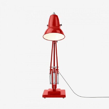 Anglepoise Original 1227 Giant Floor Lamp- Crimson Red with Black Cable Braid - Gloss Finish