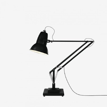Anglepoise Original 1227 Giant Floor Lamp- Jet Black with Black Cable Braid - Satin Finish