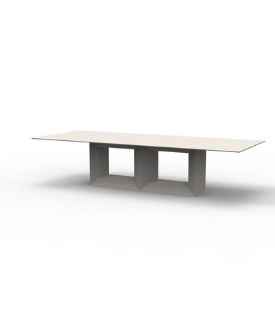 Vondom Vela Table XL 300X120X72-HPL Black Edge - Lacquered-Ecru
