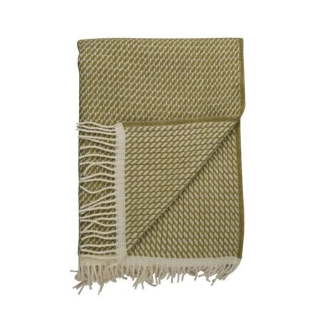 Røros Tweed Lammwolldecke Mello 150 x 210 cm von Røros Tweed Leaf green