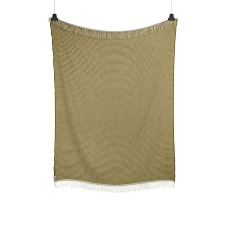 Røros Tweed Lammwolldecke Mello 150 x 210 cm von Røros Tweed Leaf green