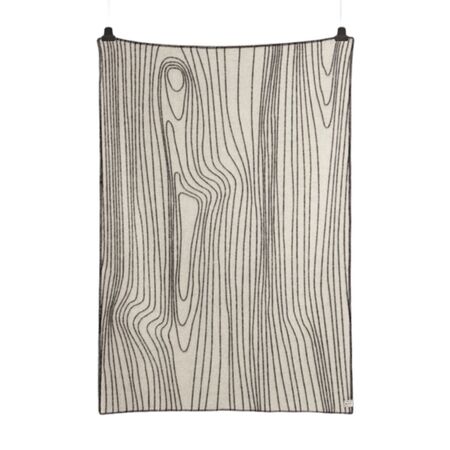Røros Tweed Lammwolldecke Skog 135 x 200 cm von Røros Tweed Schwarz/Natur