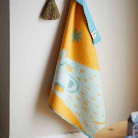 Røros Tweed,Røros Tweed Bamse Babydecke 100 x 67 cm,Türkis/Orange,Wohntextilien,Plaids