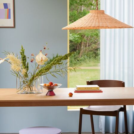 Hübsch,Hübsch Chand - Pendelleuchte,Trapeze,Schwarz\Naturfarben,Licht,Pendelleuchte