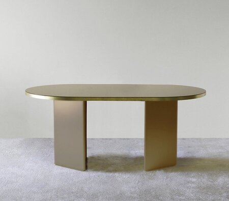 Eno Studio Brandy Large Table - Creme & Brass