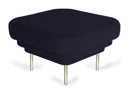 Eno Studio Cornice Ottoman Velvet - Night Blue