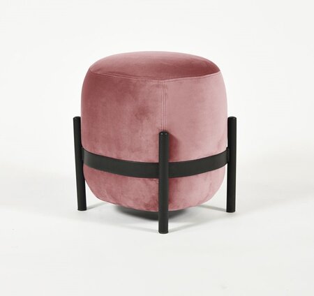Eno Studio Vega Ottoman Black Steel - Pink