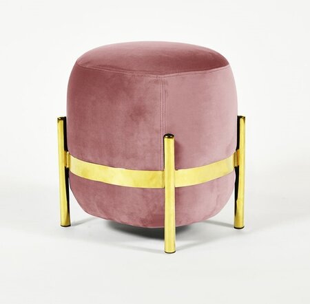 Eno Studio Vega Ottoman Brass Steel - Pink