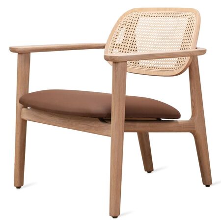 Vincent Sheppard Vincent Sheppard Titus Lounge Chair Natural Oak Varnish/Padded Seat Chestnut Natürlich, Kastanie Vegan