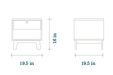 Oeuf ML Nightstand - 16 X 19 X 14 cm