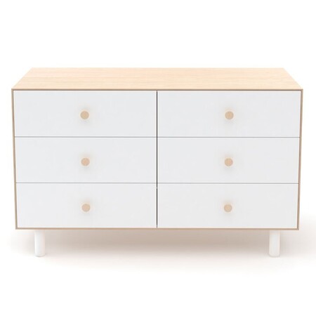 Oeuf 6 Drawer Dresser - Fawn - White/Birch