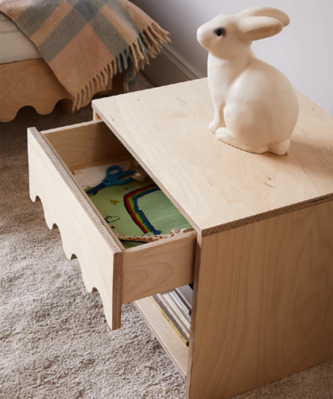 Oeuf Moss Nightstand - Nachtschrank - Birke Lackiert