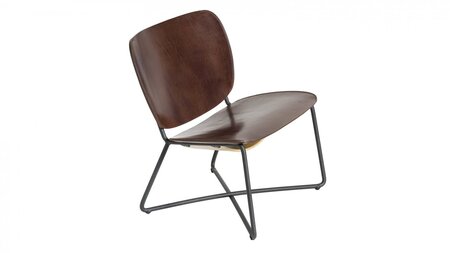 Functionals Miller Lounge Chair - Black Frame | Dark Brown Leather