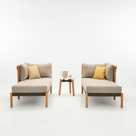 Vincent Sheppard Lento Chaise Lounge Right Quick Ship Set von Vincent Sheppard Stein