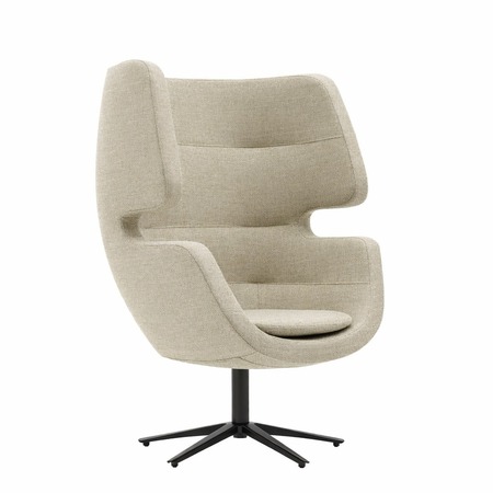 Softline Softline Moai Lounge Drehsessel Schwarz RAL9005, Sand 220 - Hallingdal