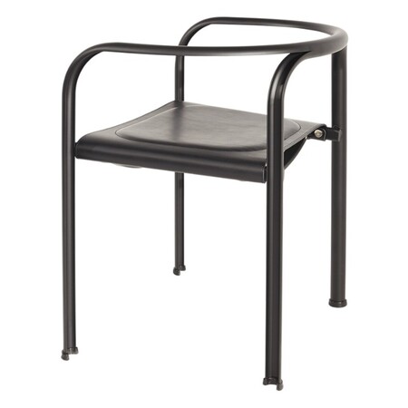 Tecta Tecta Split Chair Leder schwarz, Ohne, Stahlrohr Pulverbeschichtet Schwarz