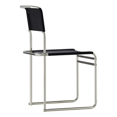 Tecta Tecta B40 Stuhl Bauhaus-Gurt Schwarz, Stahlrohr Vernickelt, Ohne