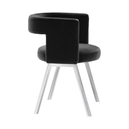 Tecta Tecta D8P Polstersessel Schwarz 099 - City Velvet, Chrom