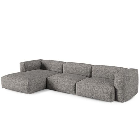 Micadoni MICADONI MARTINA 3 Sitzer Ecksofa Boucle Monet - Graphite, Links