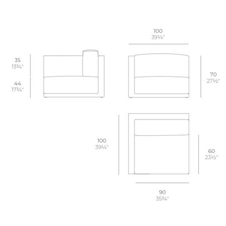 Vondom Vondom  Gatsby Left Section - Sofa  Green, Basic-1
