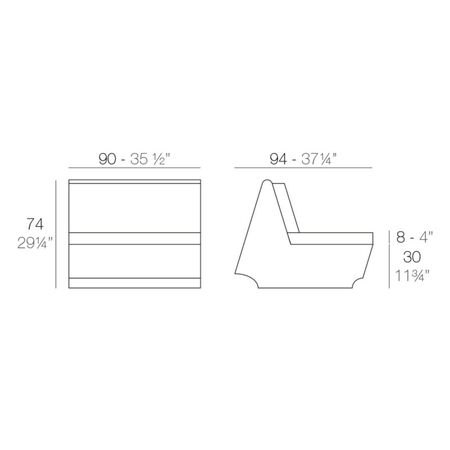Vondom Vondom Rest Armless - Sofa 
