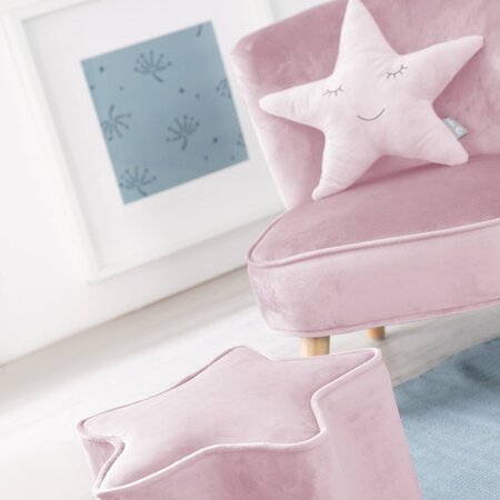 Roba Bundle Lil Sofa Inkl Kindersofa Sternenhocker & Dekokissen Stern - Rosa/Mauve