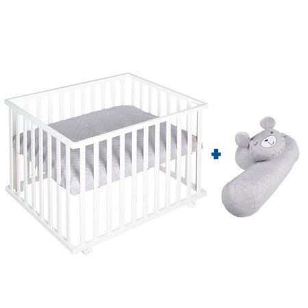Roba Bundle Roba Style Inkl Laufgitter 4 Eckig Mikrofaser Bettschlange Geprüft - Grau