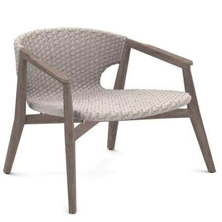 Ethimo Lounge Sessel von Ethimo gebeiztes Teakholz, Seil - Hellgrau