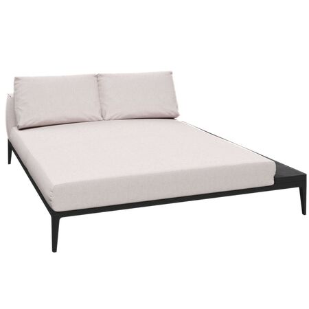 Gloster Grid Chill Chaise Unit Ceramic - Outdoor Chill Liegestuhl Element aus Keramik Meteor / Nero Ceramic, Ground Beach, Links