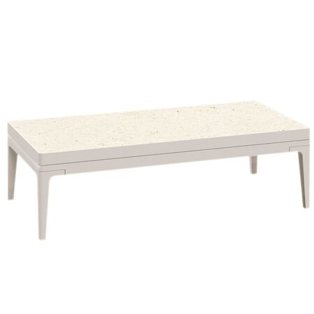 Gloster Grid Small Coffee Table Ceramic - Outdoor Kleiner Couchtisch aus Keramik Bone / Verona Ceramic