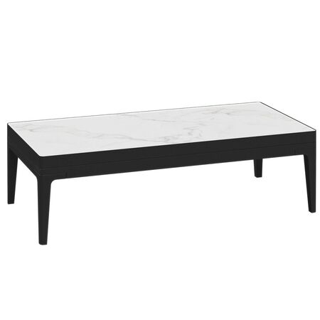 Gloster Grid Small Coffee Table Ceramic - Outdoor Kleiner Couchtisch aus Keramik Meteor / Bianco Ceramic