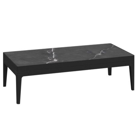 Gloster Grid Small Coffee Table Ceramic - Outdoor Kleiner Couchtisch aus Keramik Meteor / Nero Ceramic