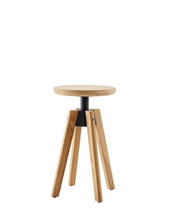 Solpuri Spindle Drehhocker Teak