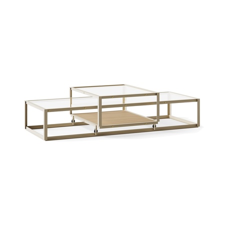 Pastoe Tangled Coffee Table Taupe (RAL 7006) / Eichenfurnier natur, Large