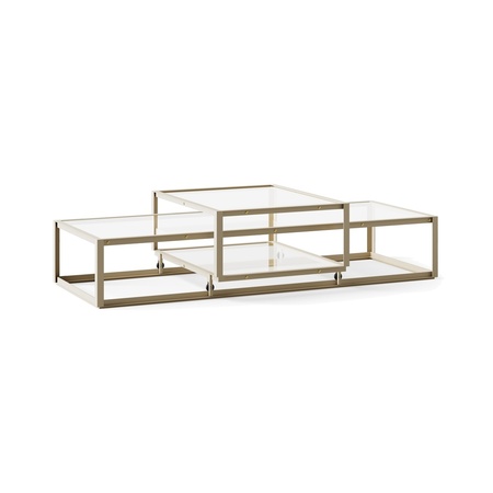 Pastoe Tangled Coffee Table Taupe (RAL 7006) / Klarglas, Large