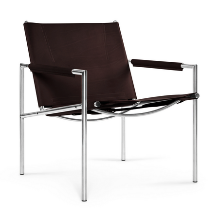 Pastoe SZ02 Armchair Sattelleder Braun, Chrom gebürstet