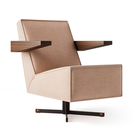 Pastoe Press Room Chair 0428 Serpentine, Walnuss