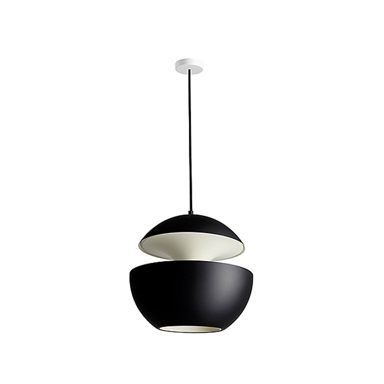 DCW Éditions Schwarze Lampe 'Here comes the sun'  Aussen: schwarz / Innen: weiss,  ø 35 cm