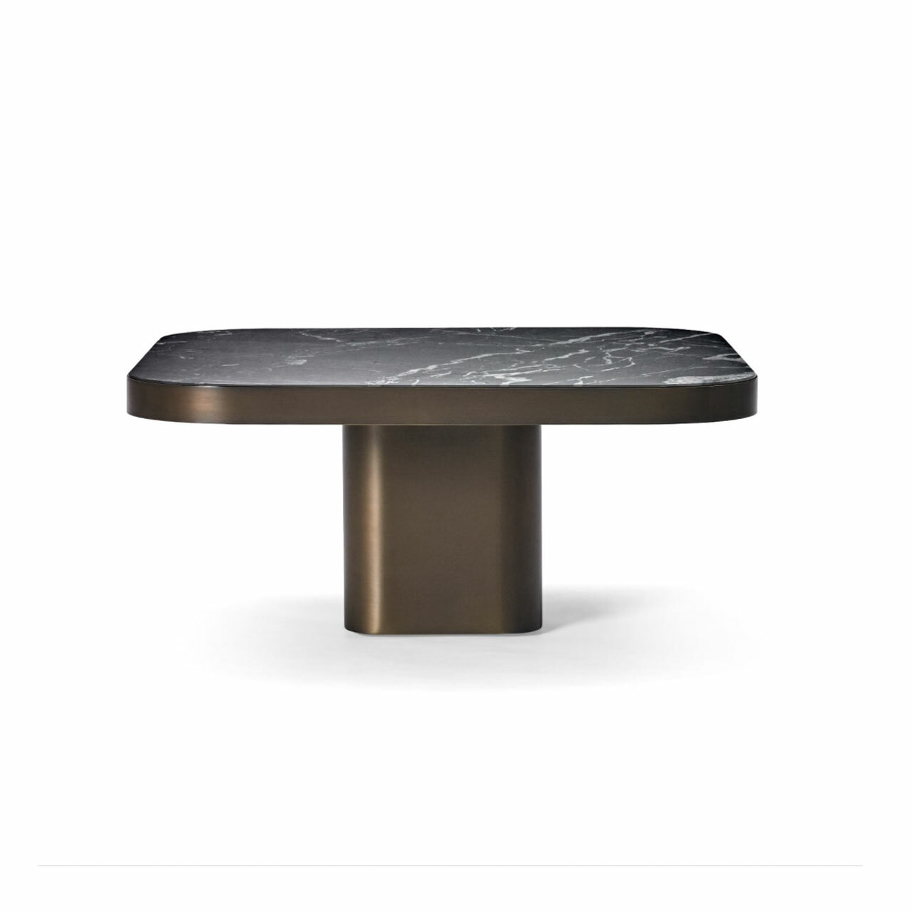 Classicon Bow Coffee Table  70 x 70 x 31 cm,  Messing brüniert,  Marmor Nero Marquina