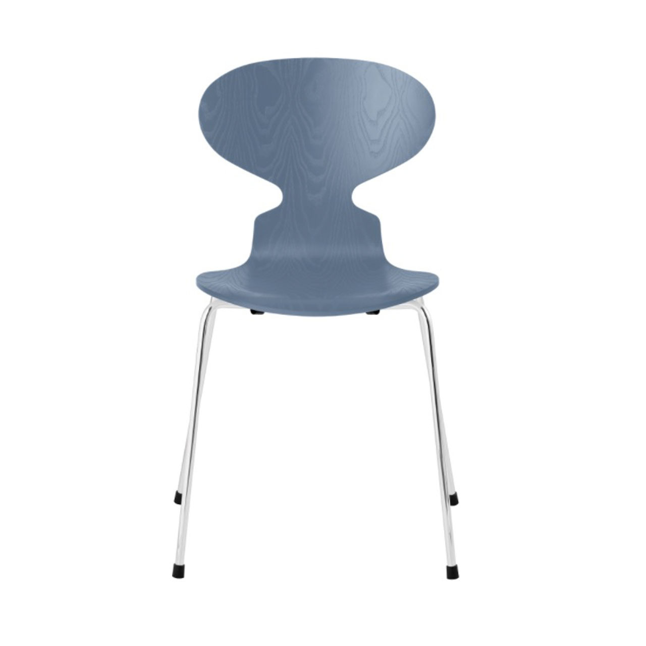 Fritz Hansen Stuhl 'Ant' gefärbte Esche, beine Chrome  Dusk Blue 855,  43 cm 