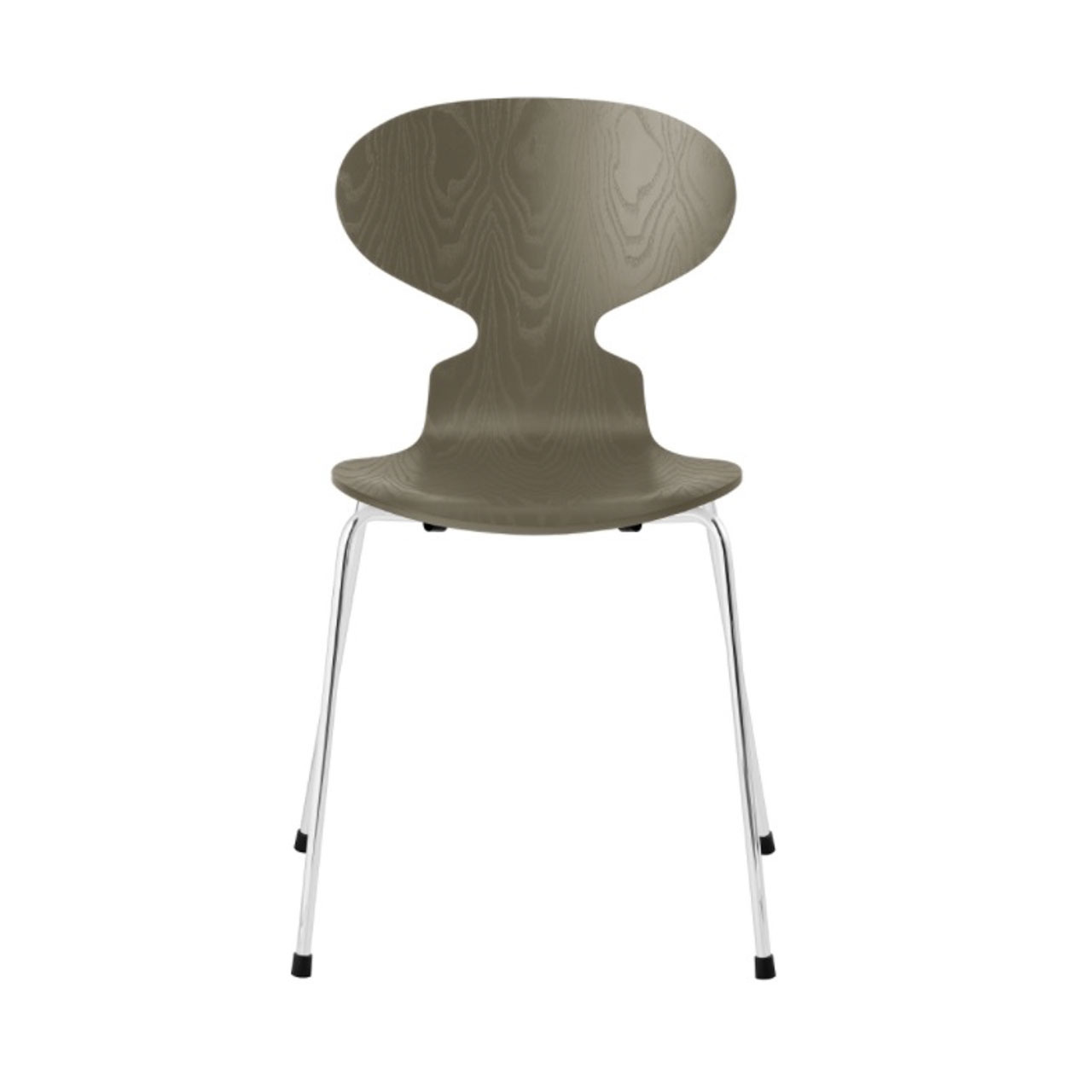 Fritz Hansen Stuhl 'Ant' gefärbte Esche, beine Chrome  Olive Green 925,  43 cm 