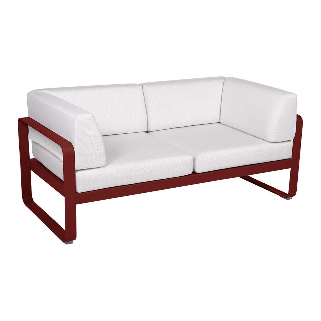Fermob 2-Sitzer Club-Sofa 'Bellevie'  Chili 43,  Grauweiss 81