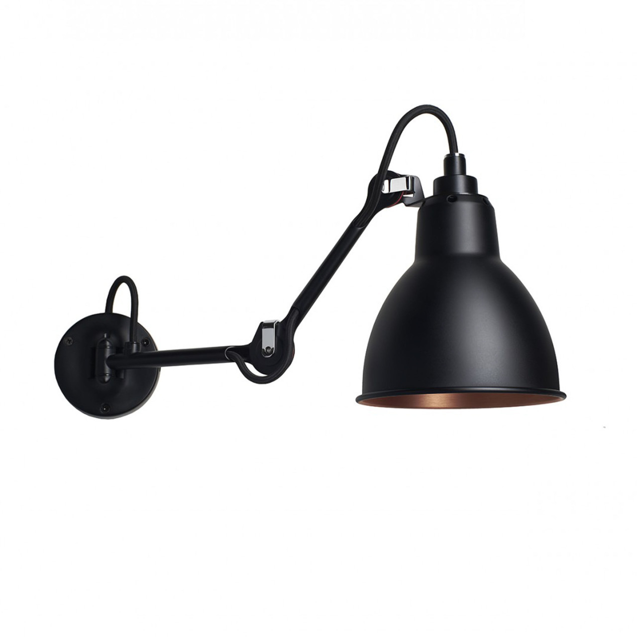 DCW Éditions Wandleuchte 'Lampe Gras N°204'  Schwarz-Schwarz-Kupfer
