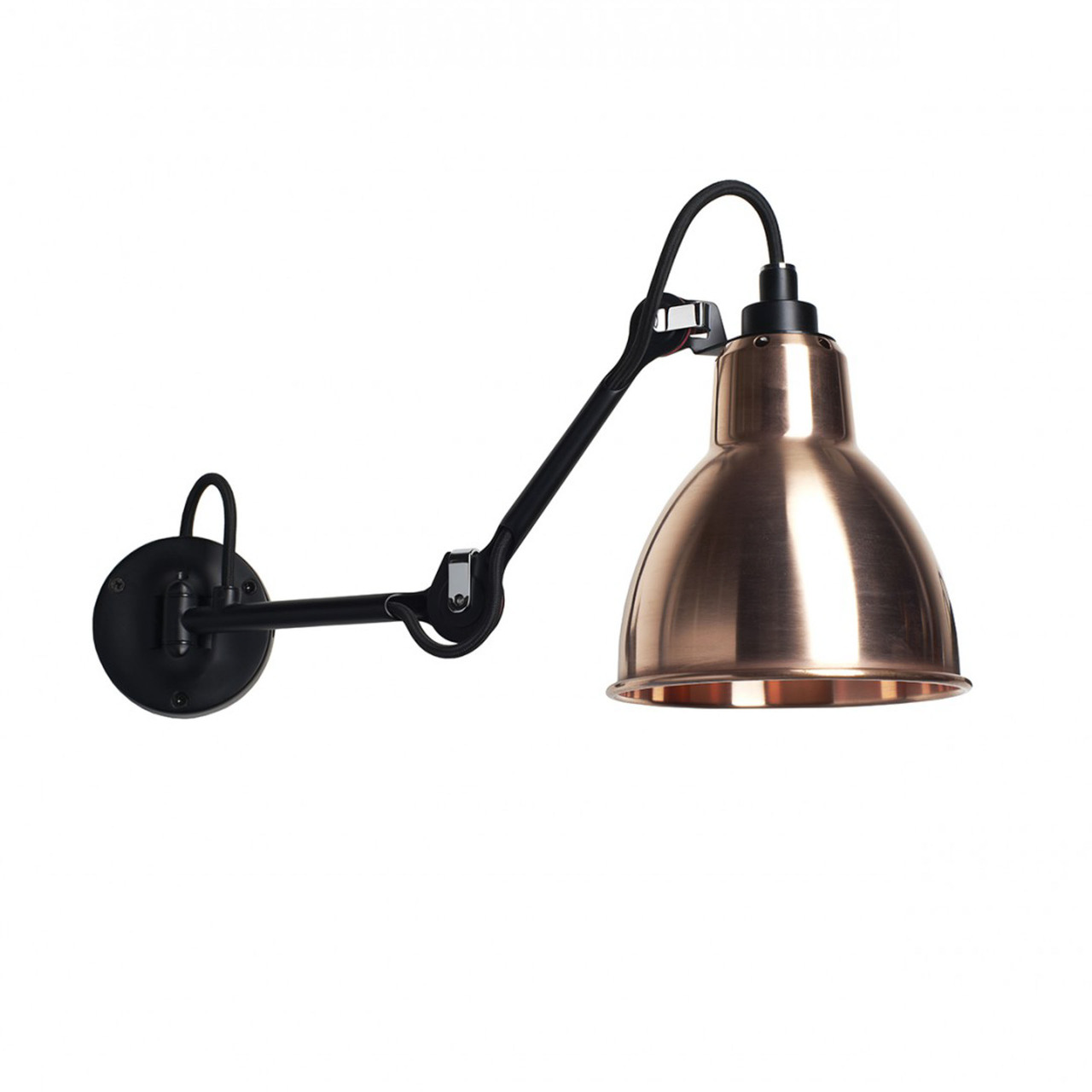 DCW Éditions Wandleuchte 'Lampe Gras N°204'  Schwarz-Kupfer-Roh