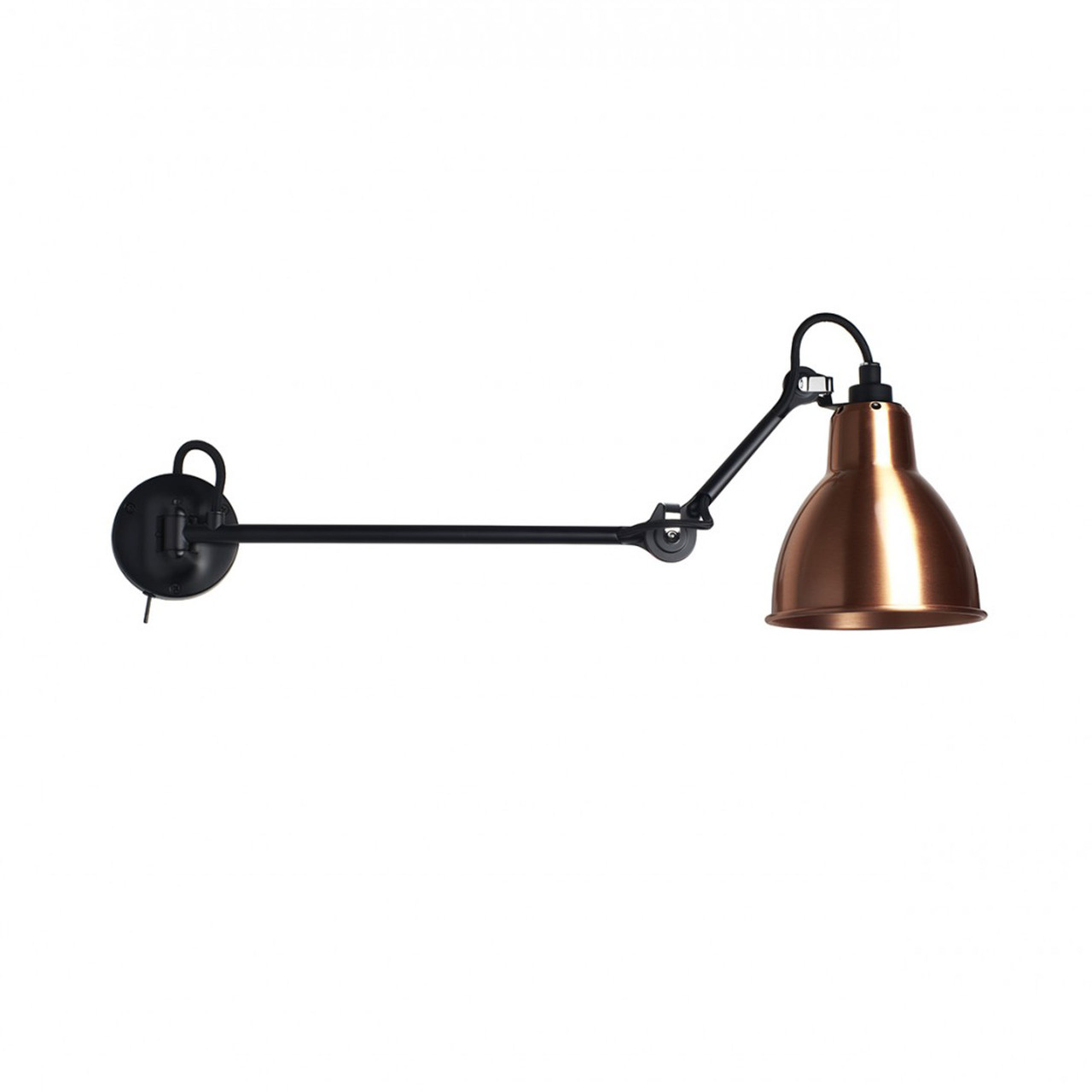 DCW Éditions Wandleuchte 'Lampe Gras N°204 L40'  Schwarz-Kupfer