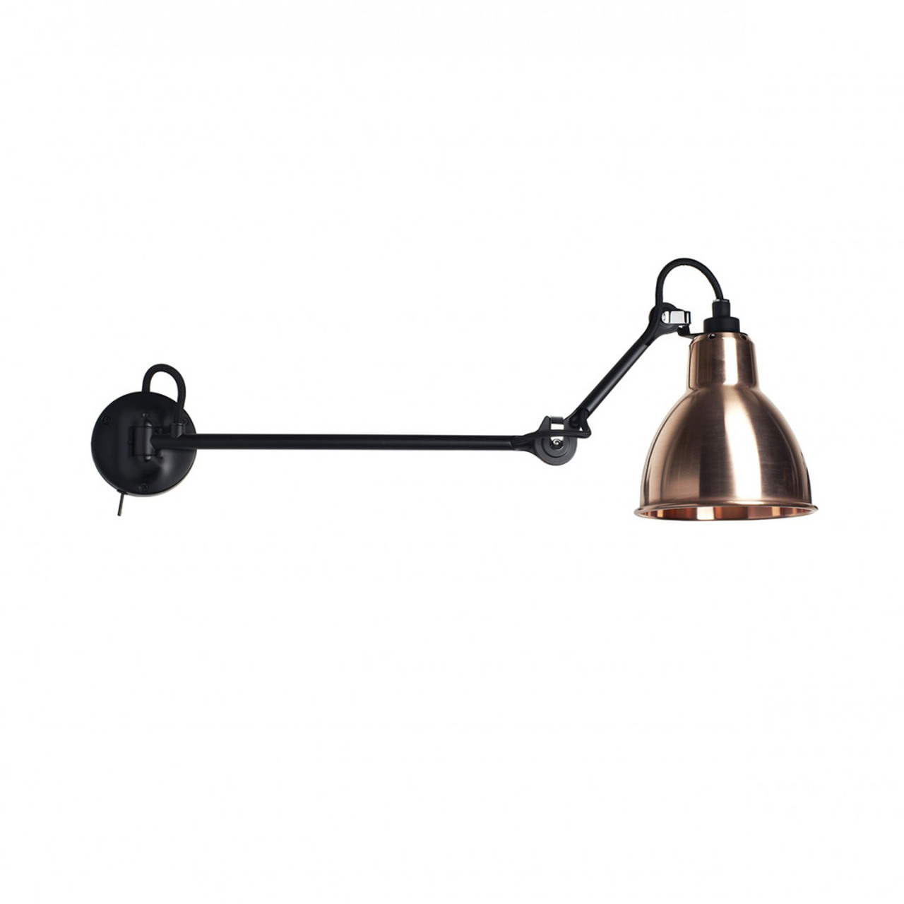 DCW Éditions Wandleuchte 'Lampe Gras N°204 L40'  Schwarz-Roh-Kupfer