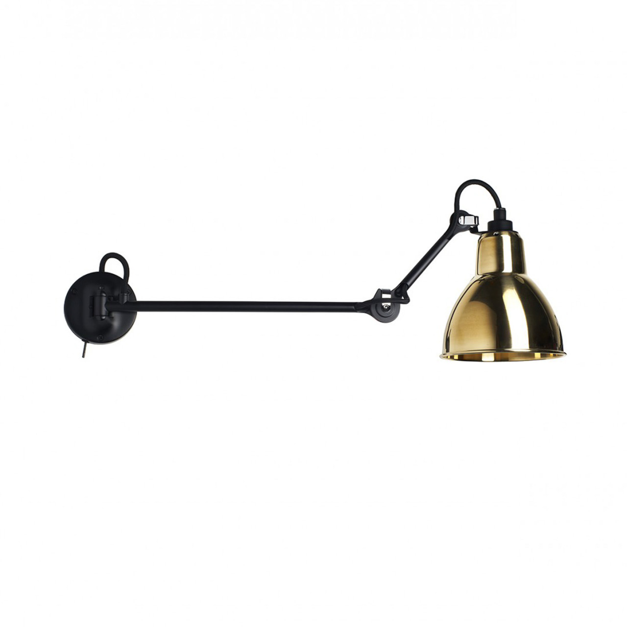 DCW Éditions Wandleuchte 'Lampe Gras N°204 L40'  Schwarz-Messing